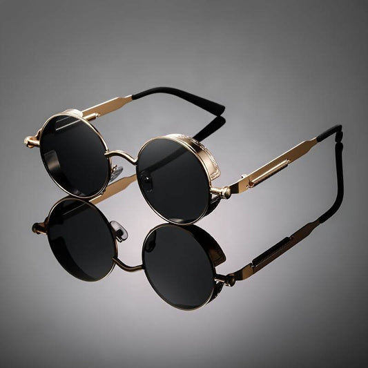 Retro Round Frame Punk Style Glasses - Mens Attire