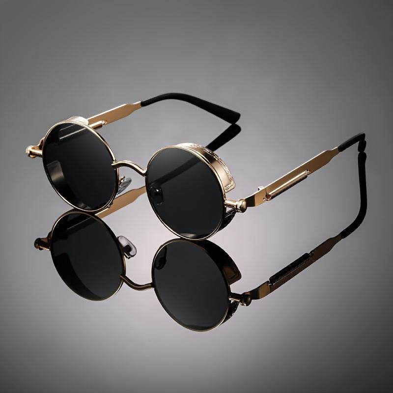 Retro Round Frame Punk Style Glasses - Mens Attire