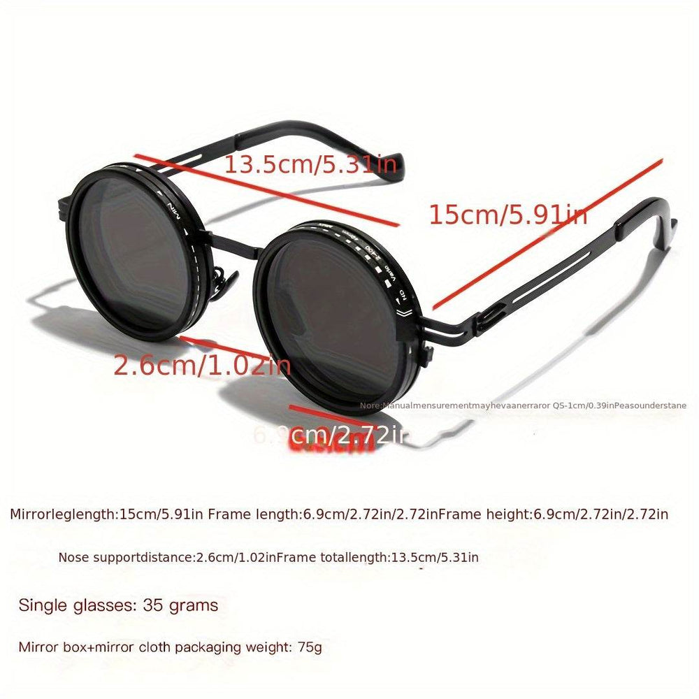 Vintage-Inspired Retro Round Glasses – 9-Level Adjustable Polarized Lens - Mens Attire
