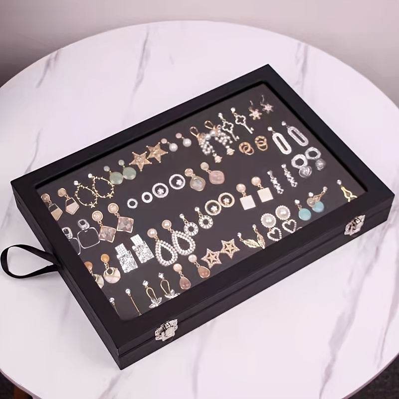 160-Hole Jewelry Organizer Box with Insertable Sponge Inserts - Mens Attire