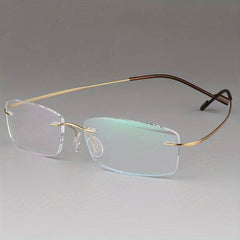 Unisex Casual Frameless Eyeglasses – Ultra-Light Memory Titanium Alloy - Mens Attire