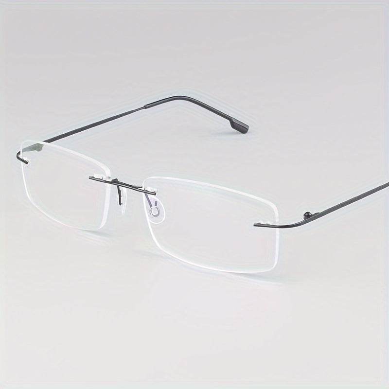 Stylish Stainless Steel Antiblue Rimless Eyeglass Frame Lightweight - Mens Attire