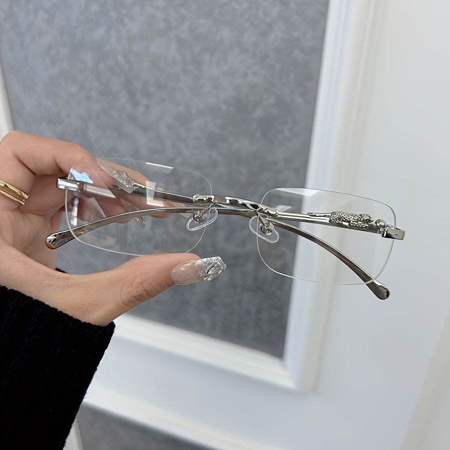 Vintage Style Rimless Rectangle Eyeglasses - Mens Attire