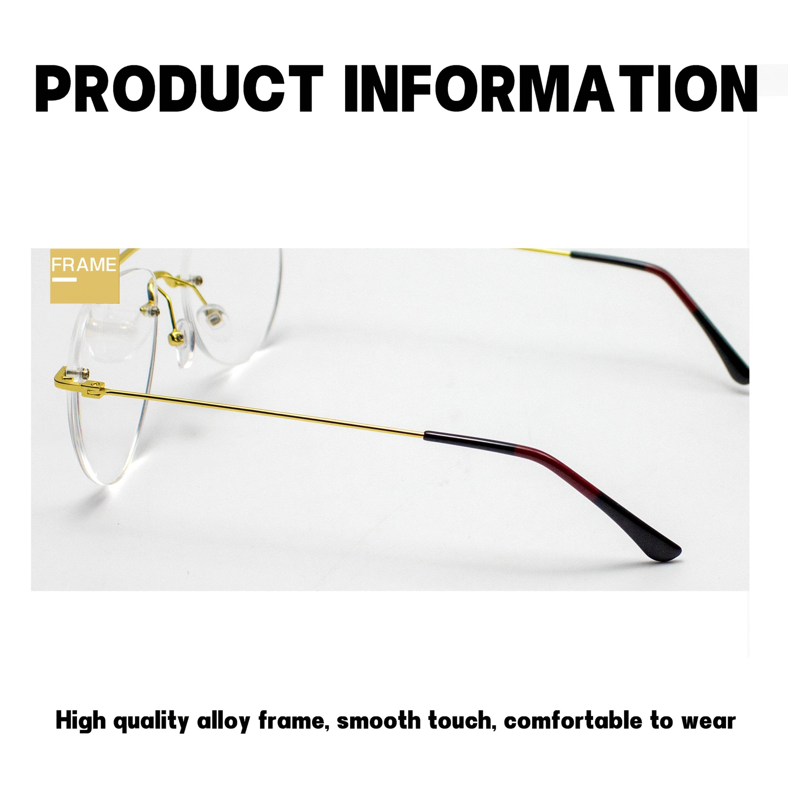 Frameless Double-Temple Pilot Glasses – Oversized Minimalist Eyewear - Mens Attire