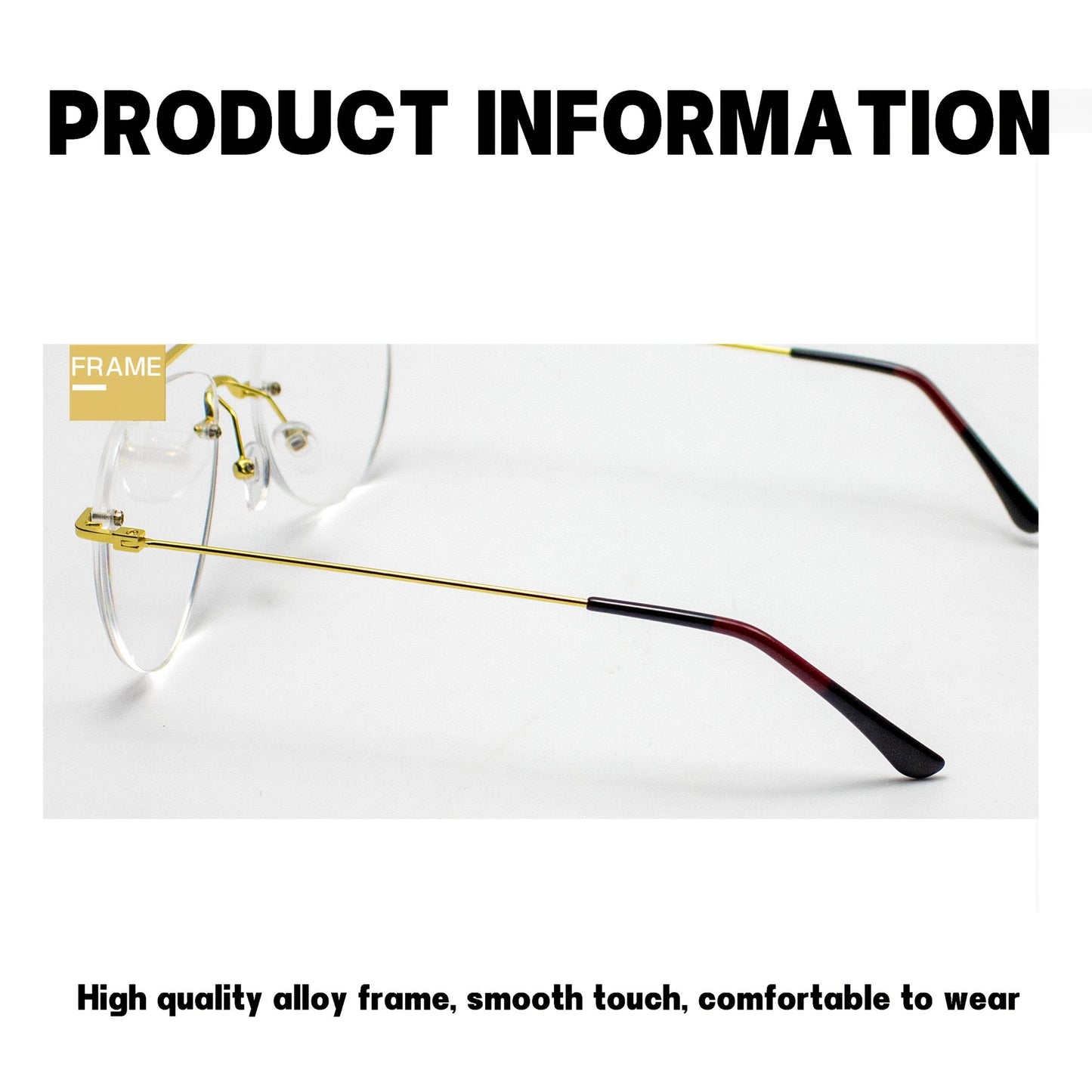 Frameless Double-Temple Pilot Glasses – Oversized Minimalist Eyewear - Mens Attire