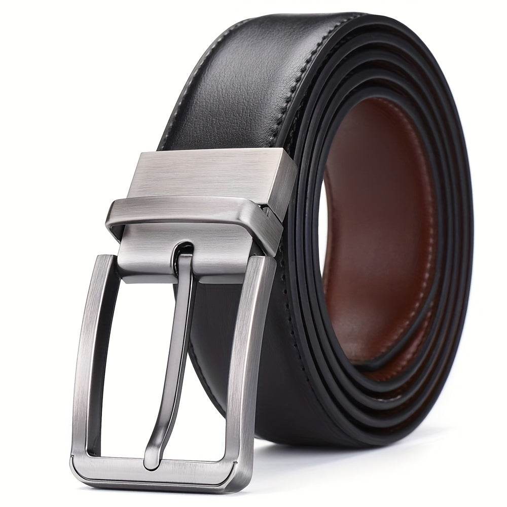 Men's Genuine Leather Double Sided Belt - Mens Attire