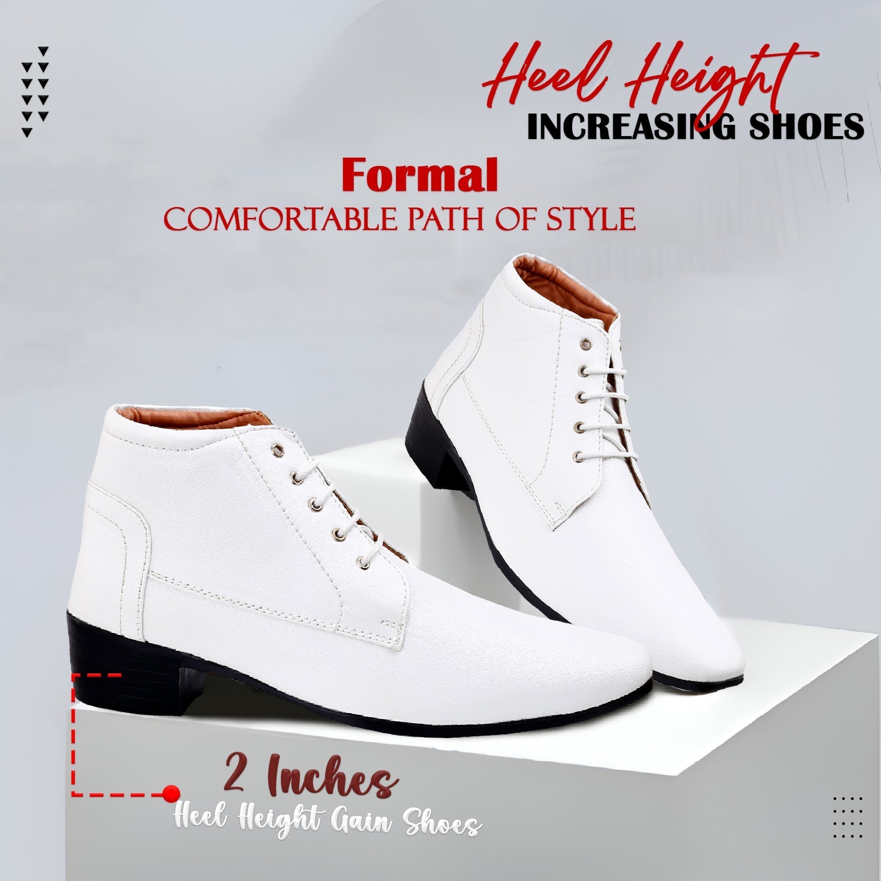 Men's Elevator Derby Dress Boots for Height Boost & Style