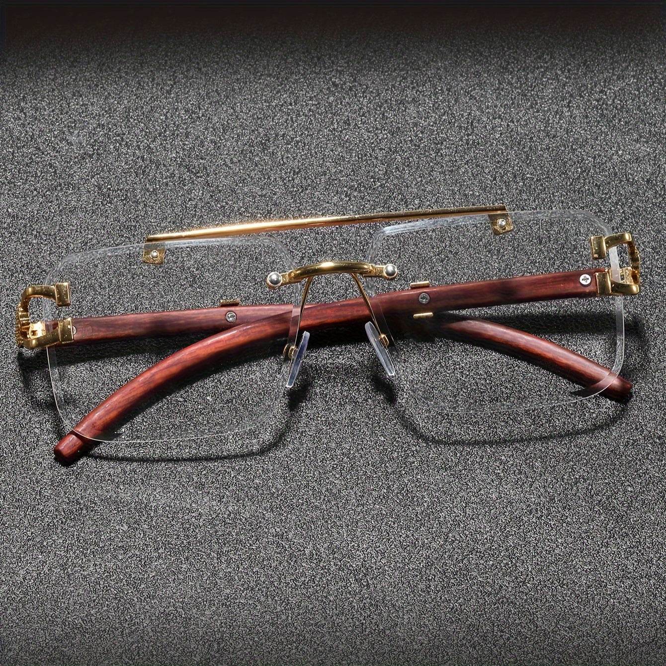 Men's Fashion Rimless Square Glasses - Mens Attire
