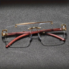 Men's Fashion Rimless Square Glasses - Mens Attire