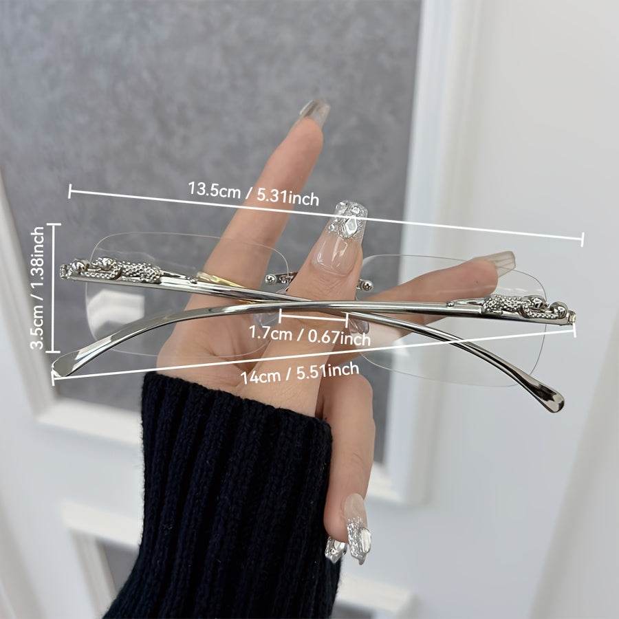 Vintage Style Rimless Rectangle Eyeglasses - Mens Attire