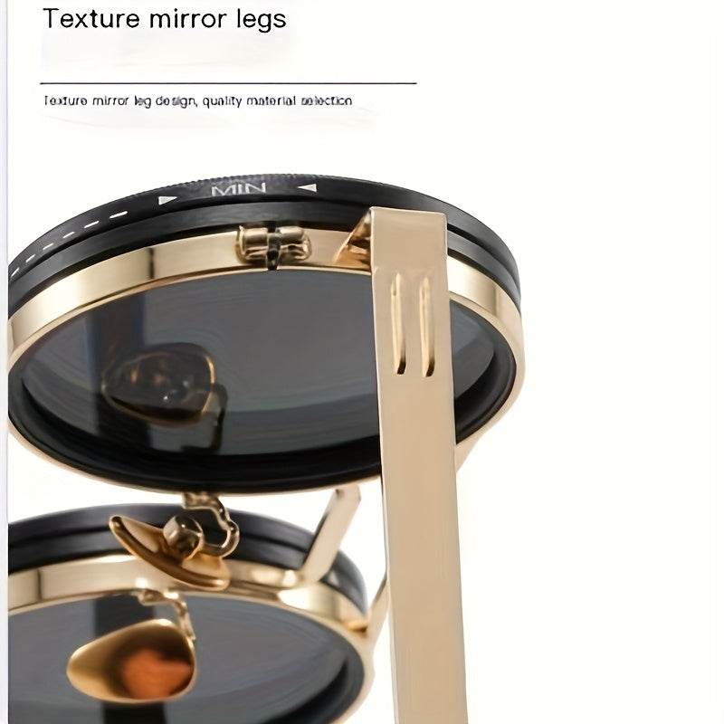 Vintage-Inspired Retro Round Glasses – 9-Level Adjustable Polarized Lens - Mens Attire