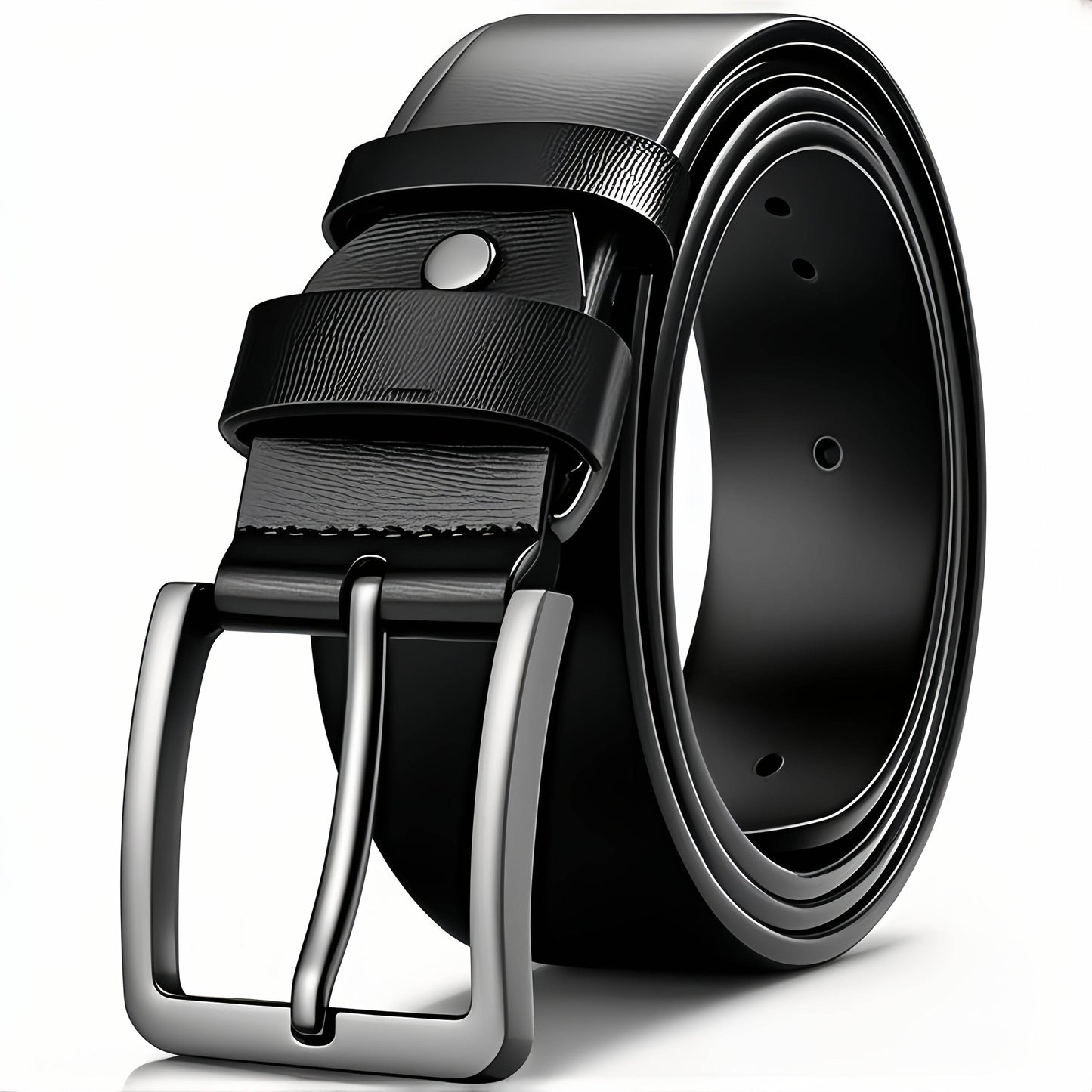 Men's Fashion Genuine Leather Alloy Buckle Belt - Mens Attire