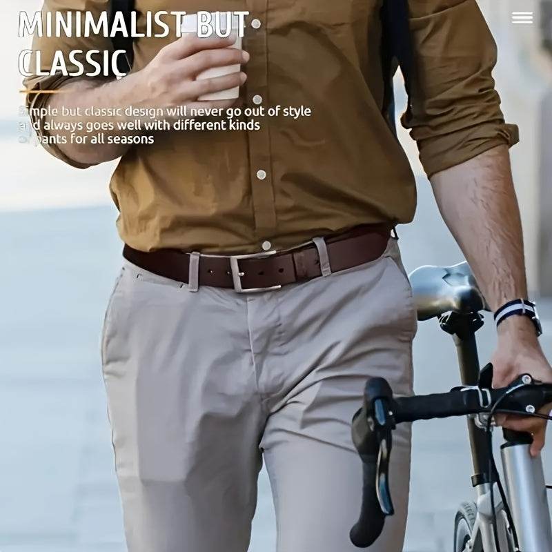 Men's Fashion Genuine Leather Alloy Buckle Belt - Mens Attire