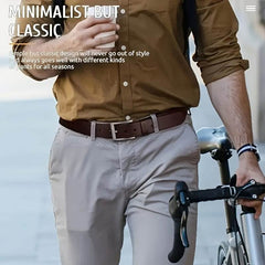 Men's Fashion Genuine Leather Alloy Buckle Belt - Mens Attire