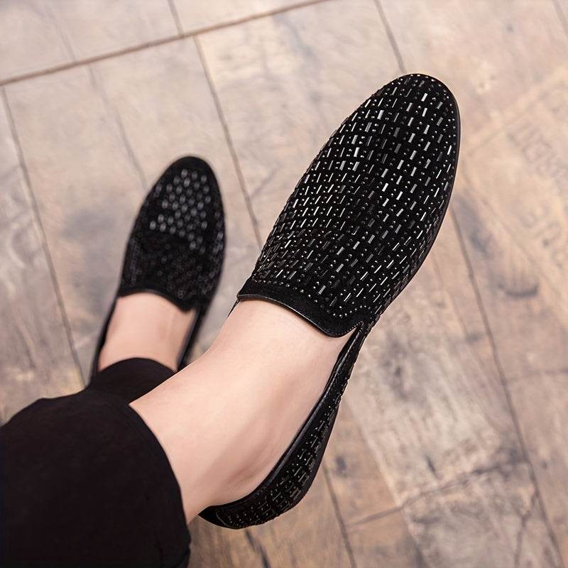 Men’s Sleek Slip-On Loafers – British Style with Sequin - Mens Attire