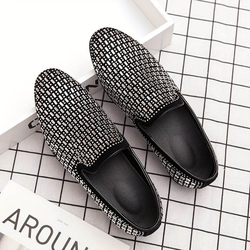 Men’s Sleek Slip-On Loafers – British Style with Sequin - Mens Attire