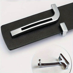 Mens Attire Leather Belt Alloy Pin Buckle - Mens Attire