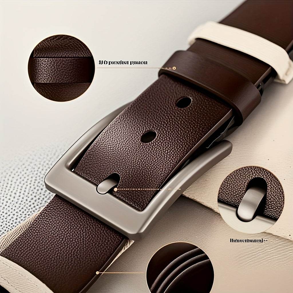 Men's Fashion Genuine Leather Alloy Buckle Belt - Mens Attire
