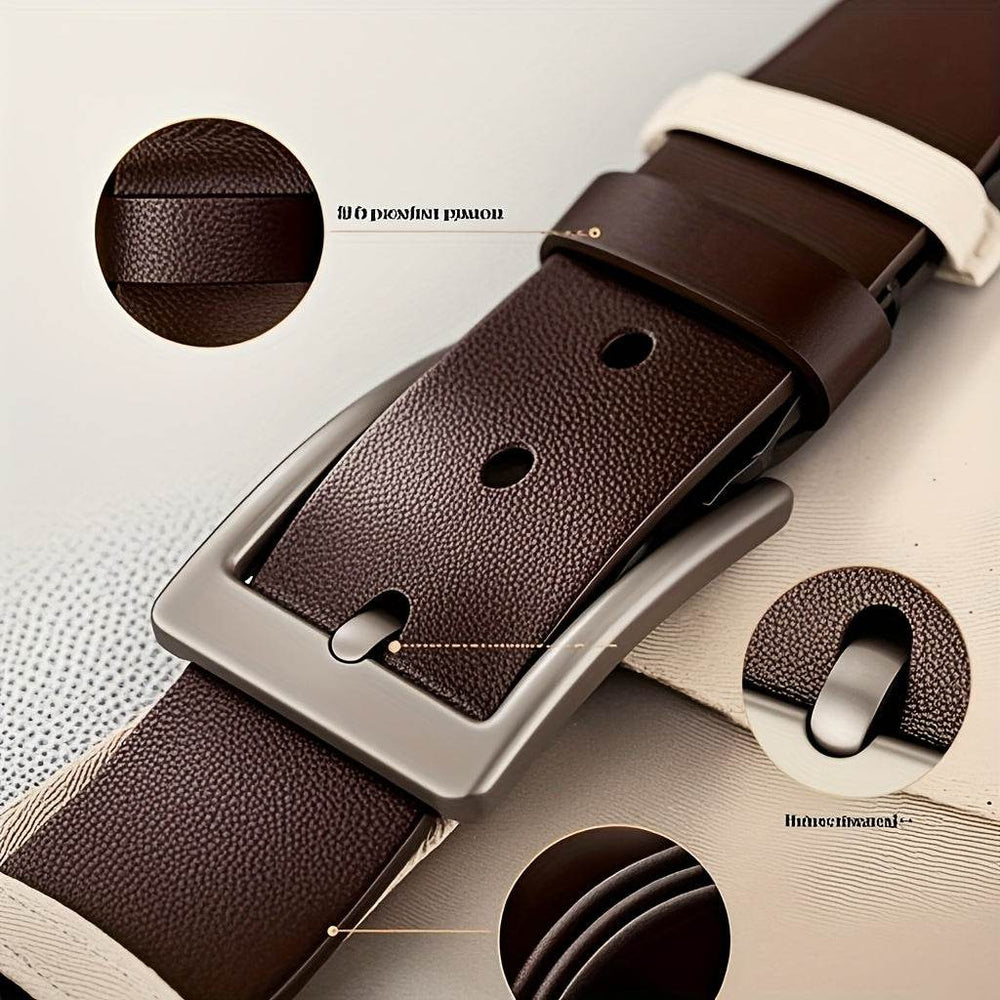 Men's Fashion Genuine Leather Alloy Buckle Belt - Mens Attire
