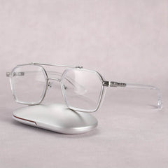Retro Cool Hollow Mirror Frame Flat Glasses – Unisex Vintage Style - Mens Attire
