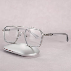 Retro Cool Hollow Mirror Frame Flat Glasses – Unisex Vintage Style - Mens Attire