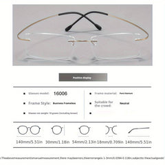 Minimalist Titanium Rimless Rectangular Antiblue Glasses - Mens Attire