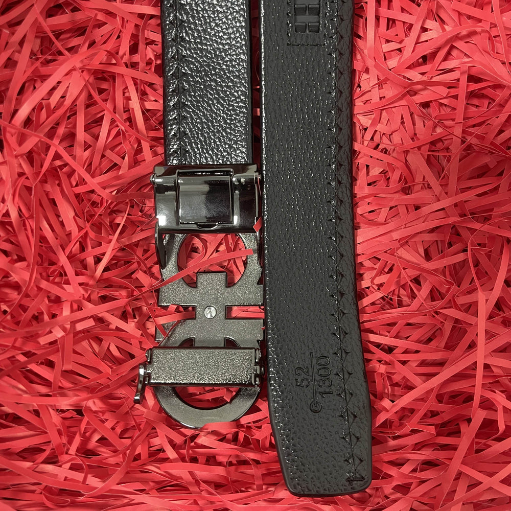 Men’s Fashionable Automatic Buckle Belt – Black - Mens Attire