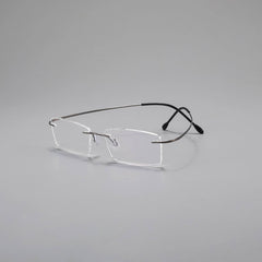 Rimless Titanium Rectangular Glasses - Mens Attire