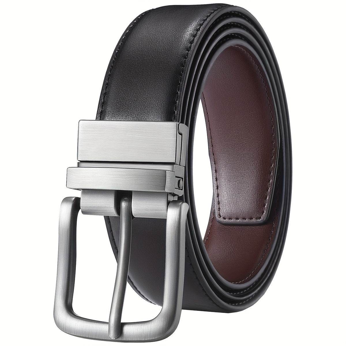 Men's Genuine Leather Double Sided Belt - Mens Attire
