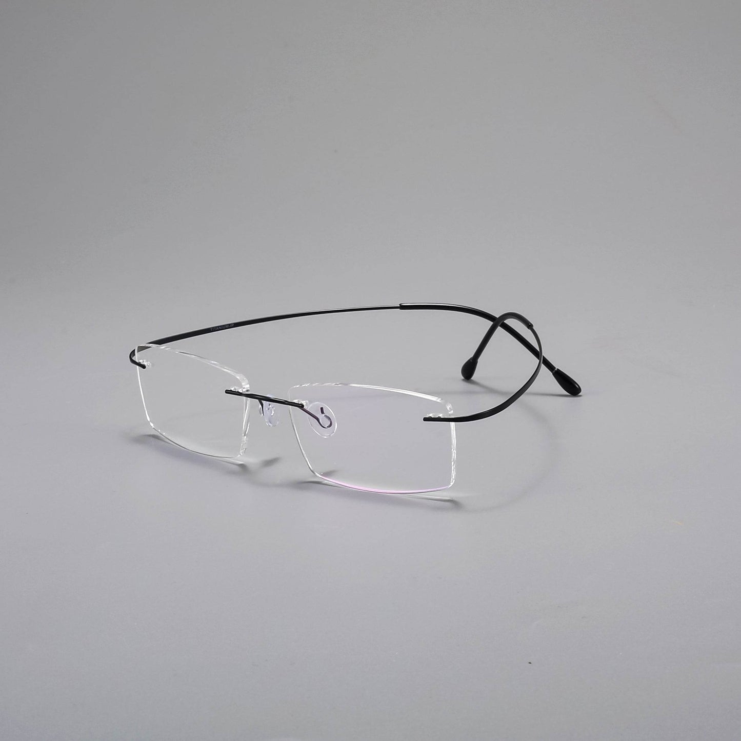 Rimless Titanium Rectangular Glasses - Mens Attire