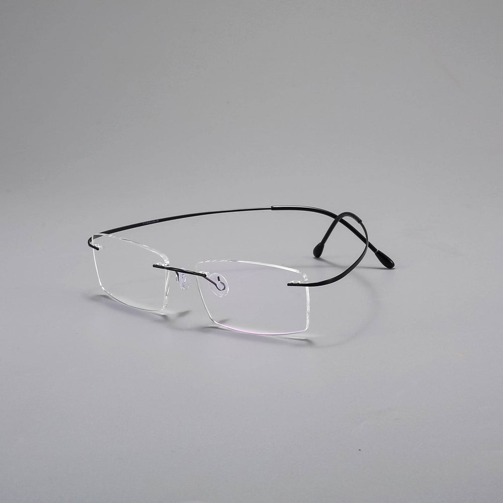 Rimless Titanium Rectangular Glasses - Mens Attire