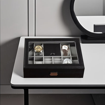 Buy Black Transparent Flip-Top Jewelry & Watch Organizer – 8-Slot - Men's Attire