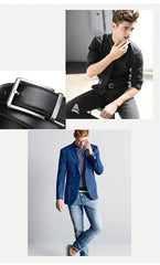 Men's Genuine Leather Double Sided Belt - Mens Attire