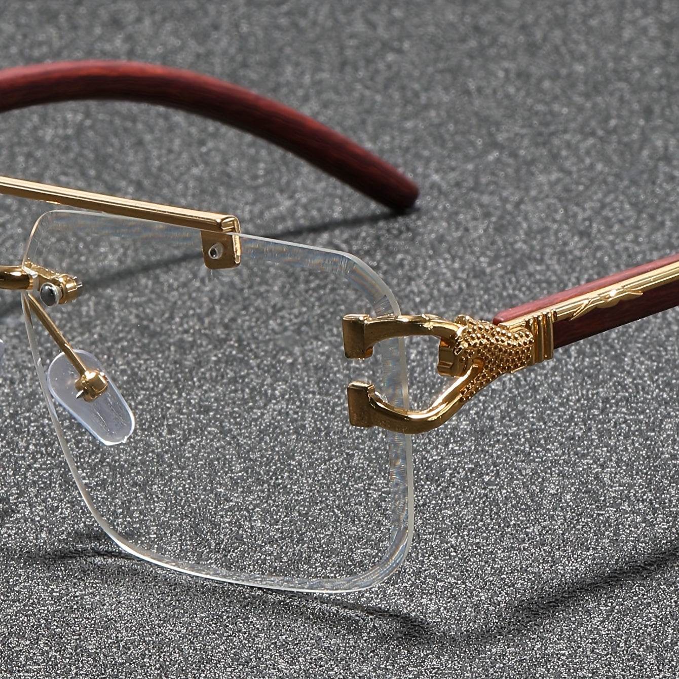 Men's Fashion Rimless Square Glasses - Mens Attire