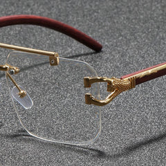 Men's Fashion Rimless Square Glasses - Mens Attire