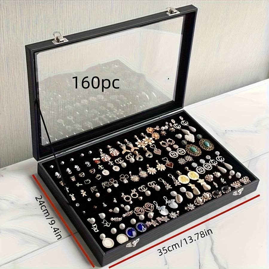 160-Hole Jewelry Organizer Box with Insertable Sponge Inserts - Mens Attire