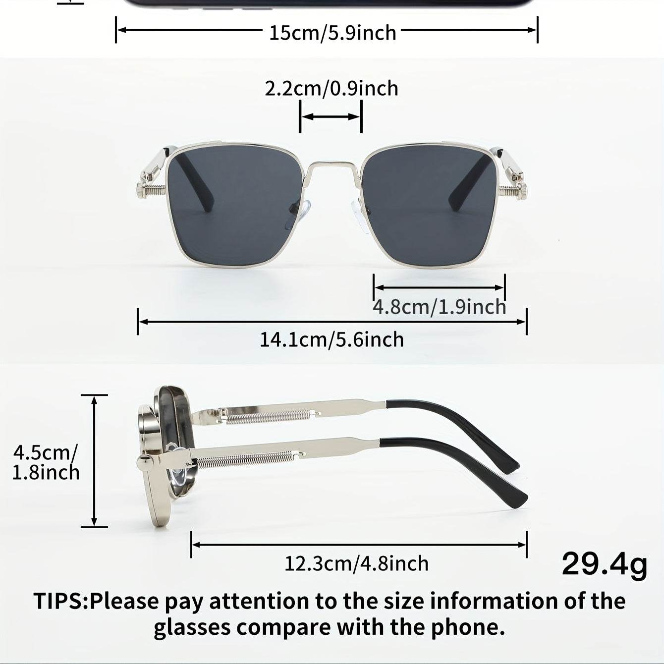 Retro Punk Square Metal Sunglasses - Mens Attire