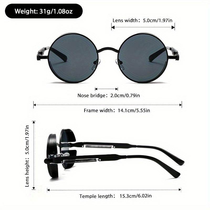 Retro Round Frame Punk Style Glasses - Mens Attire