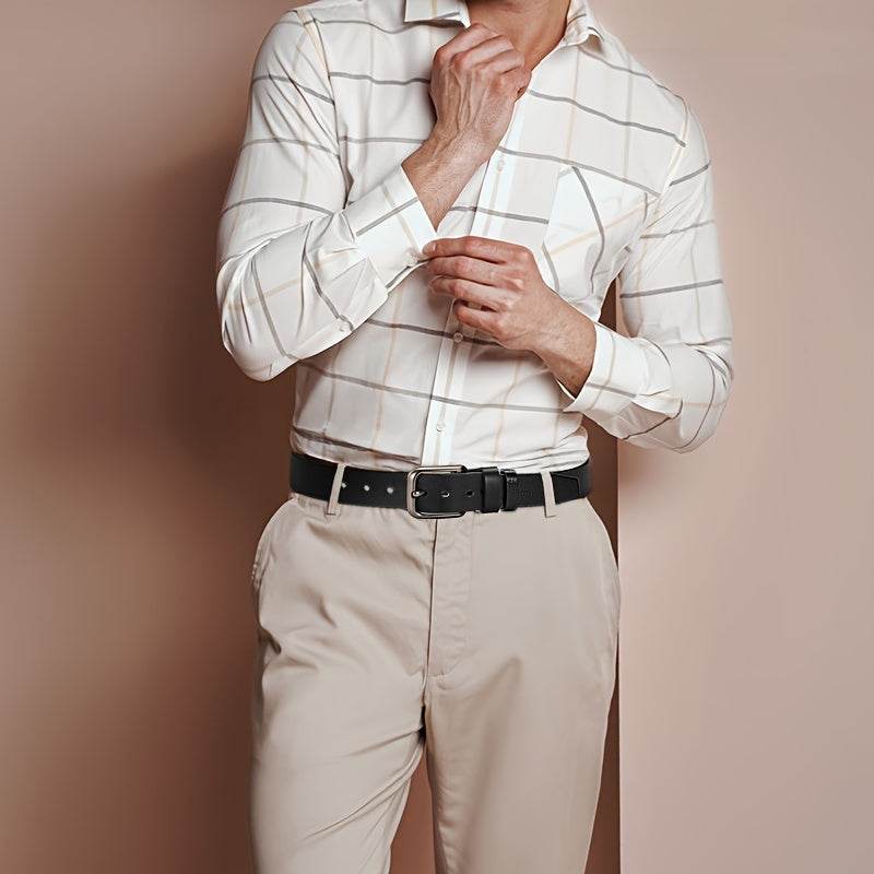 Stylish Casual Retro Buckle Genuine Leather Belt - Mens Attire