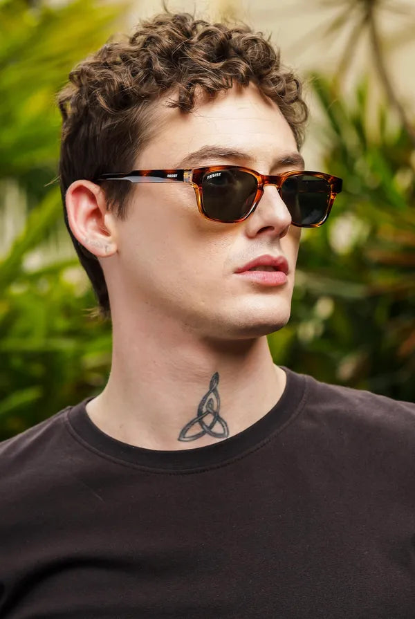 UV Protected Brown & Green Round Wayfarer Sunglasses for Men & Women