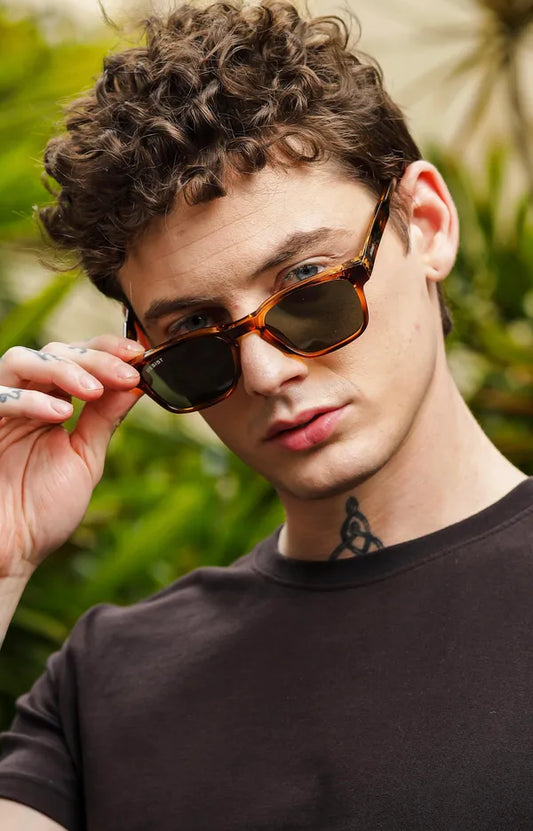 Brown & Green UV Protected Round Wayfarer Sunglasses