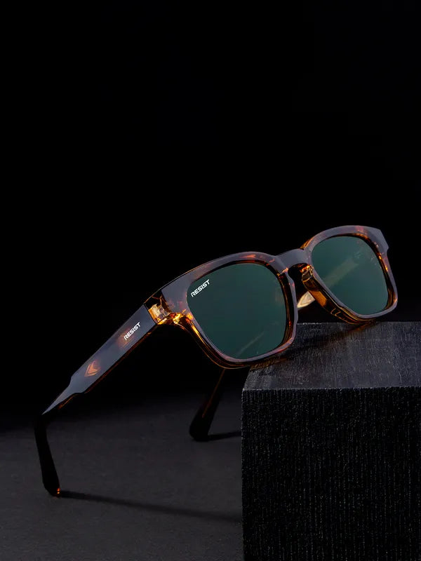 UV Protected Brown & Green Round Wayfarer Sunglasses for Men & Women