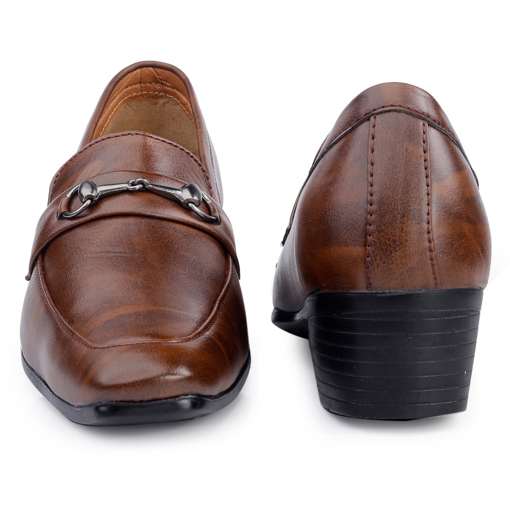 Brown leather loafers worn with black 