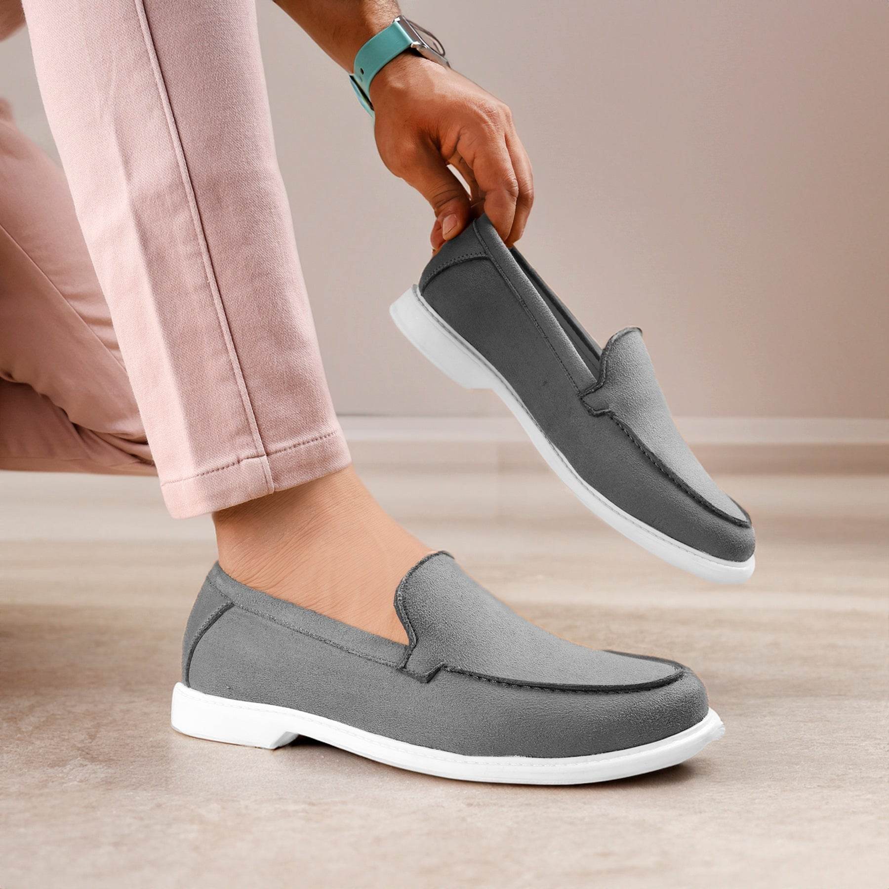 Comfortable old money style shoes for men Loafers - Grey - Mens Attire