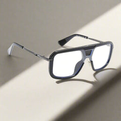 Vintage Oversized Square Antiblue Eyeglasses - Mens Attire