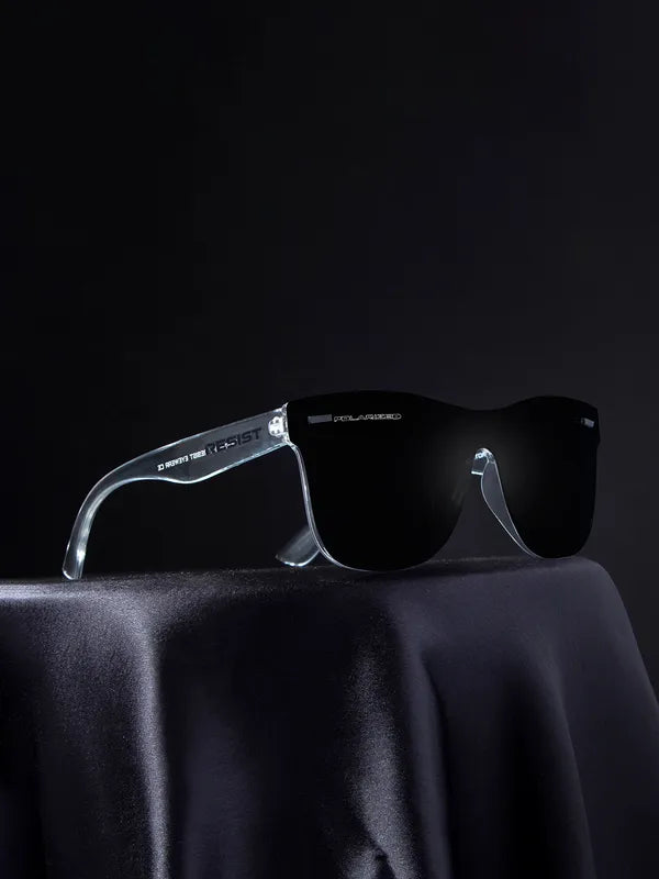 White & Black Polarized UV Protected Wayfarer Sunglasses