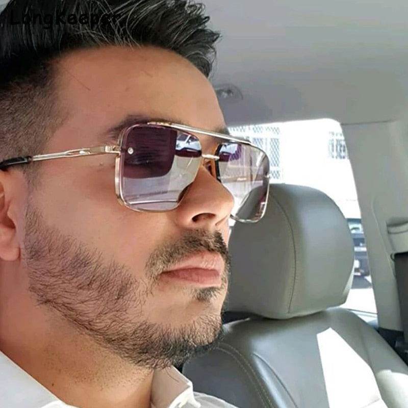 Mens Attire New Oversize Gradient Sunglasses for Men Fashion - Mens Attire