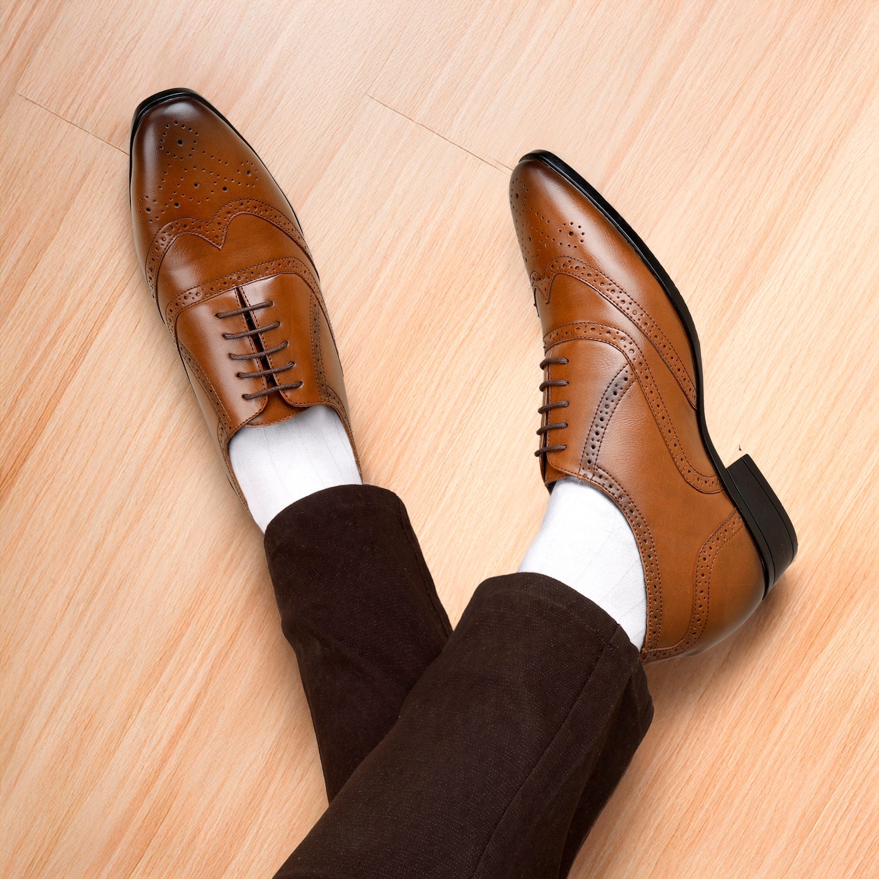 Mens Formal Height Increasing Brogues with 3.5" Boost