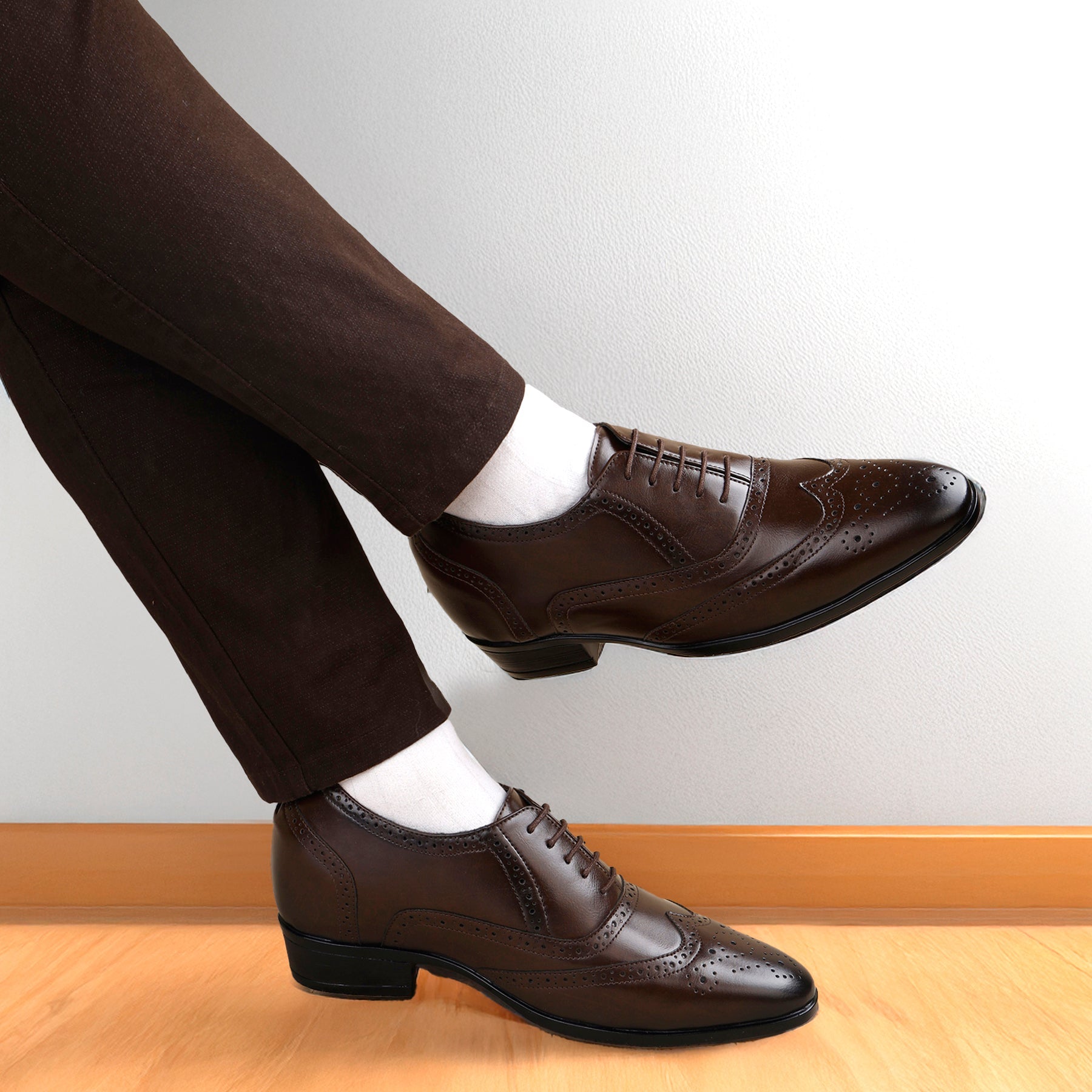 Mens Formal Height Increasing Brogues with 3.5" Boost