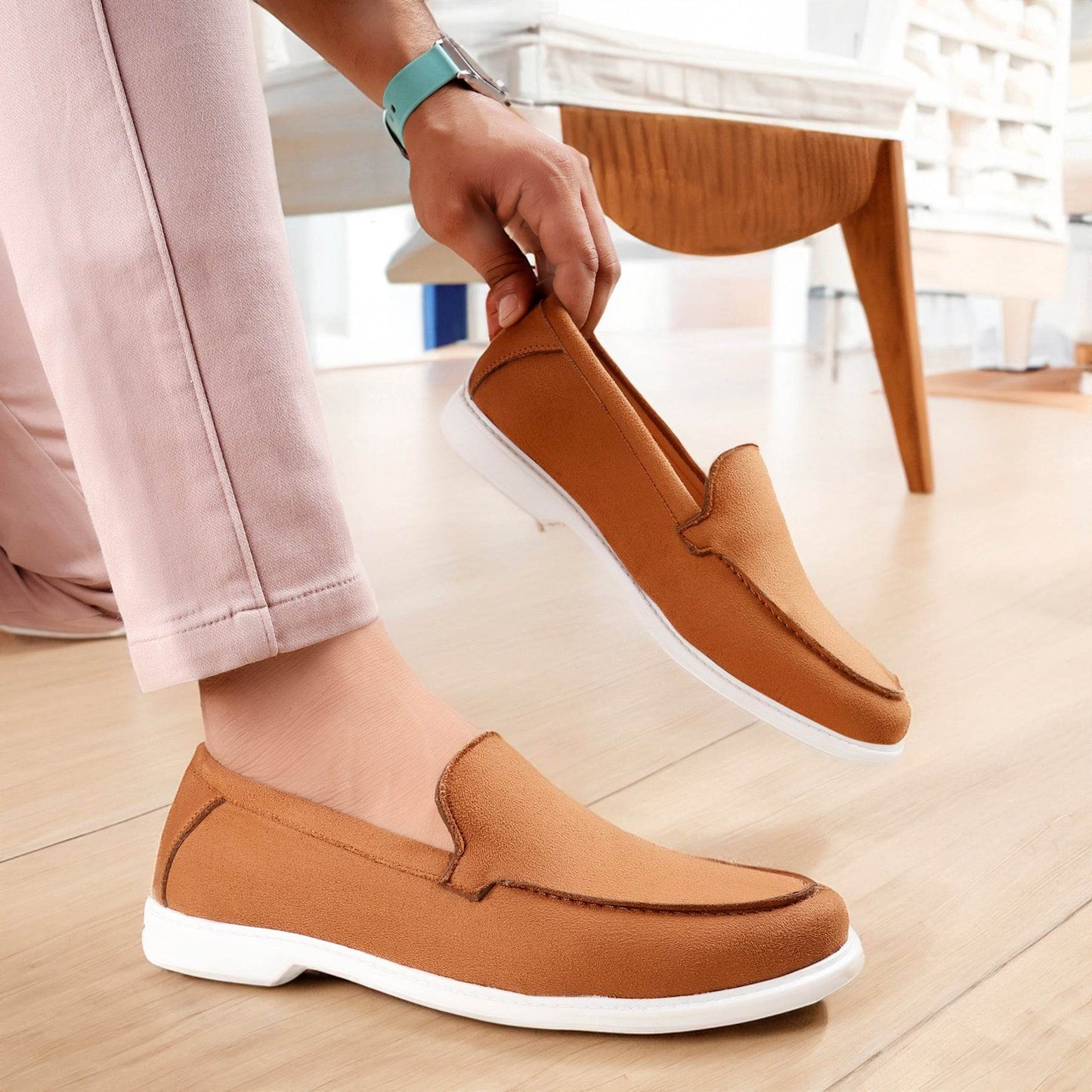 Comfortable old money style shoes for men Loafers - Khaki - Mens Attire